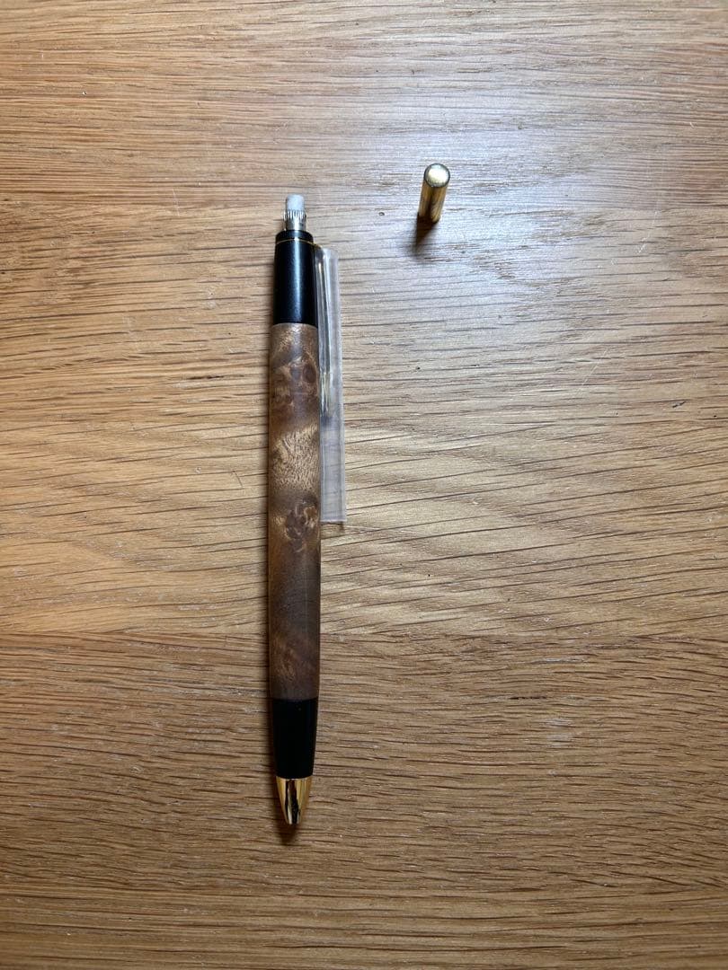 【上杢】ボナンペンマーブルウッドシャープペン0.5mm 真鍮金具 野原工芸 似