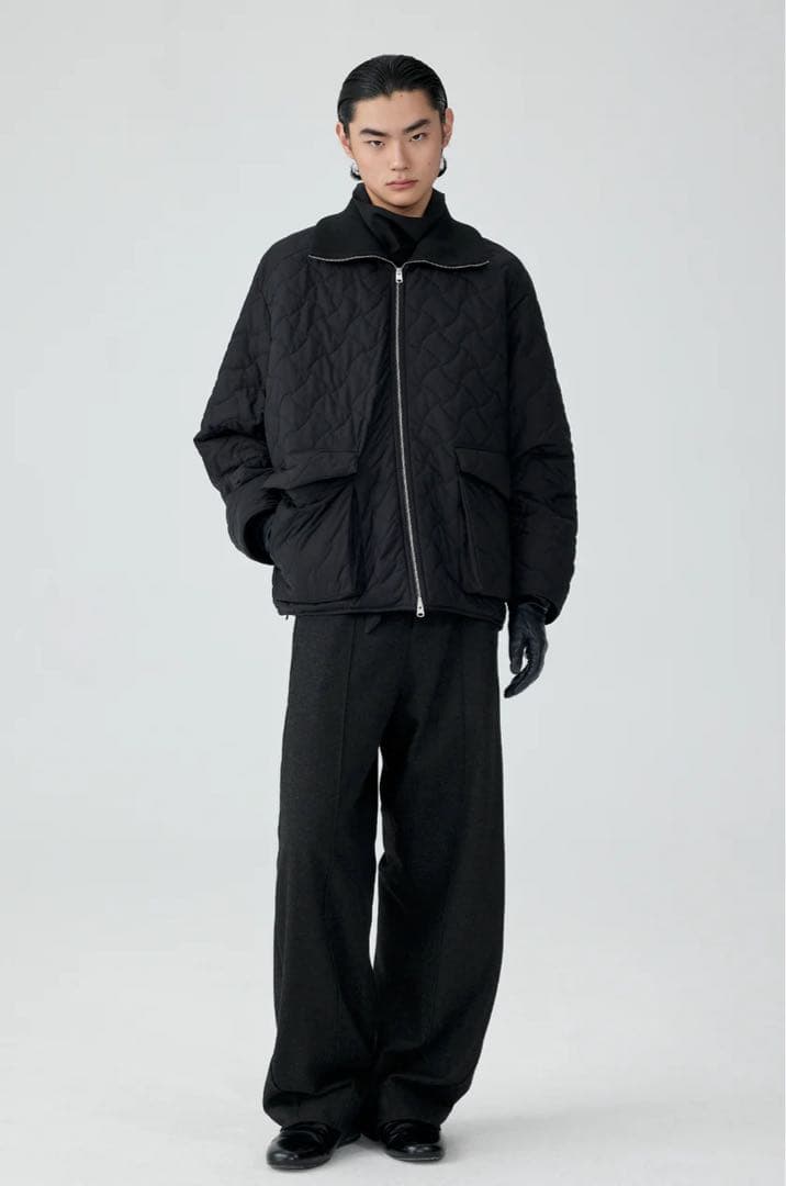 スーツ simpleproject WOOL TWISTED BELTED PANTS
