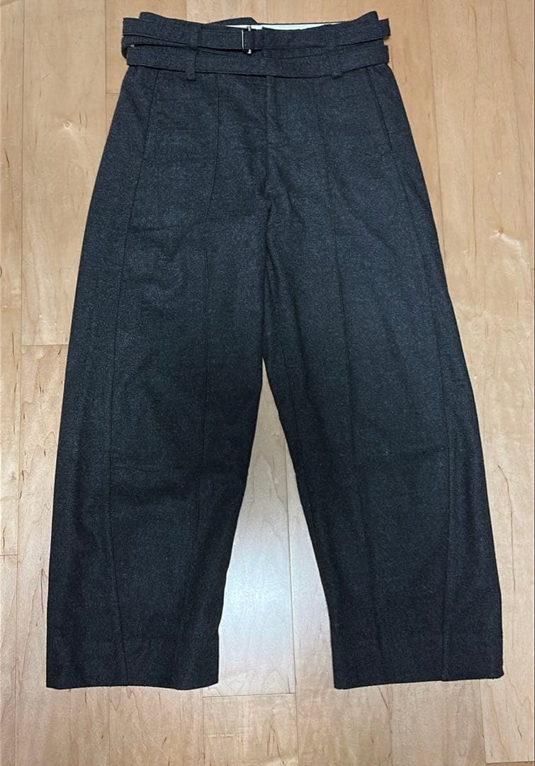 スーツ simpleproject WOOL TWISTED BELTED PANTS
