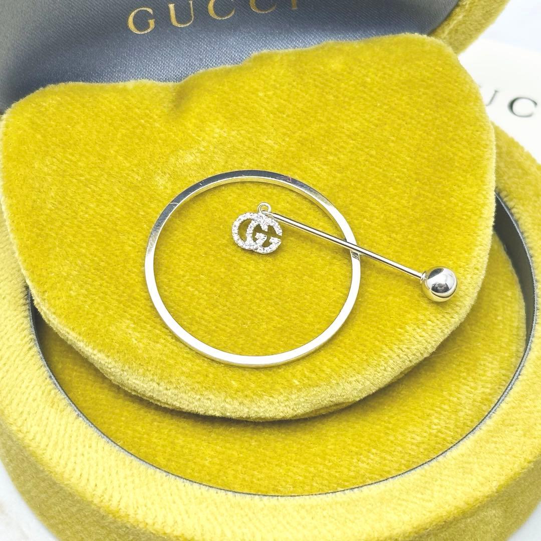 GUCCI グッチ　GGランニング　スタッズ　ピアス　Au750 WG