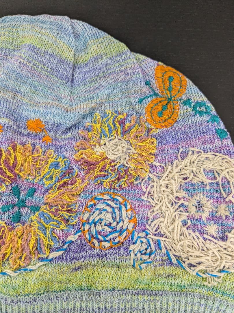 ☆新品☆ 佐藤繊維 Ｍasaki Kyoko フラワー刺繍デザイン ニット帽