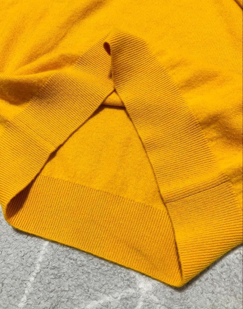 新品 パーリーゲイツ カシミヤ天竺 タートルネックニットプルオーパー(4)M/黄