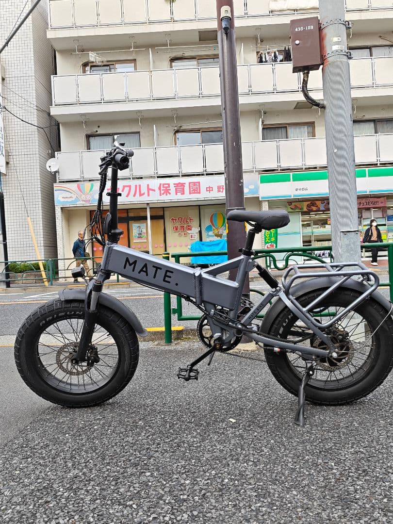 折りたたみ 電動アシスト自転車 ファットタイヤ グレー