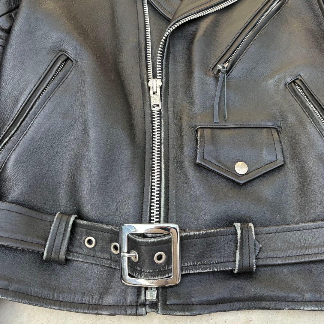 【レア】90s 本革 ダブル ライダースジャケット S vintage バイカー