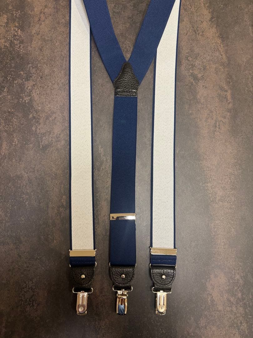 アルバートサーストン サスペンダー（ネイビー無地）【美品】