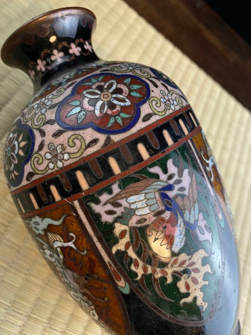 七寶花瓶　美術品　骨董
