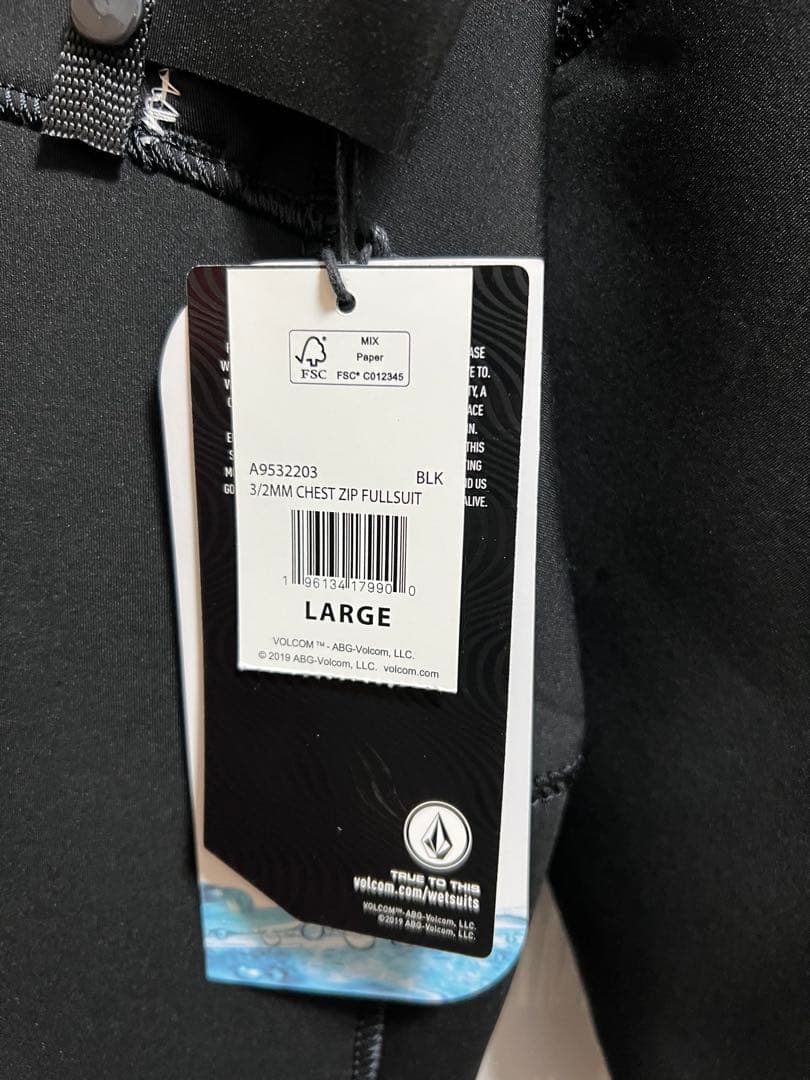 VOLCOM ボルコム 2/3mmチェストジップフルスーツL ウェットスーツ