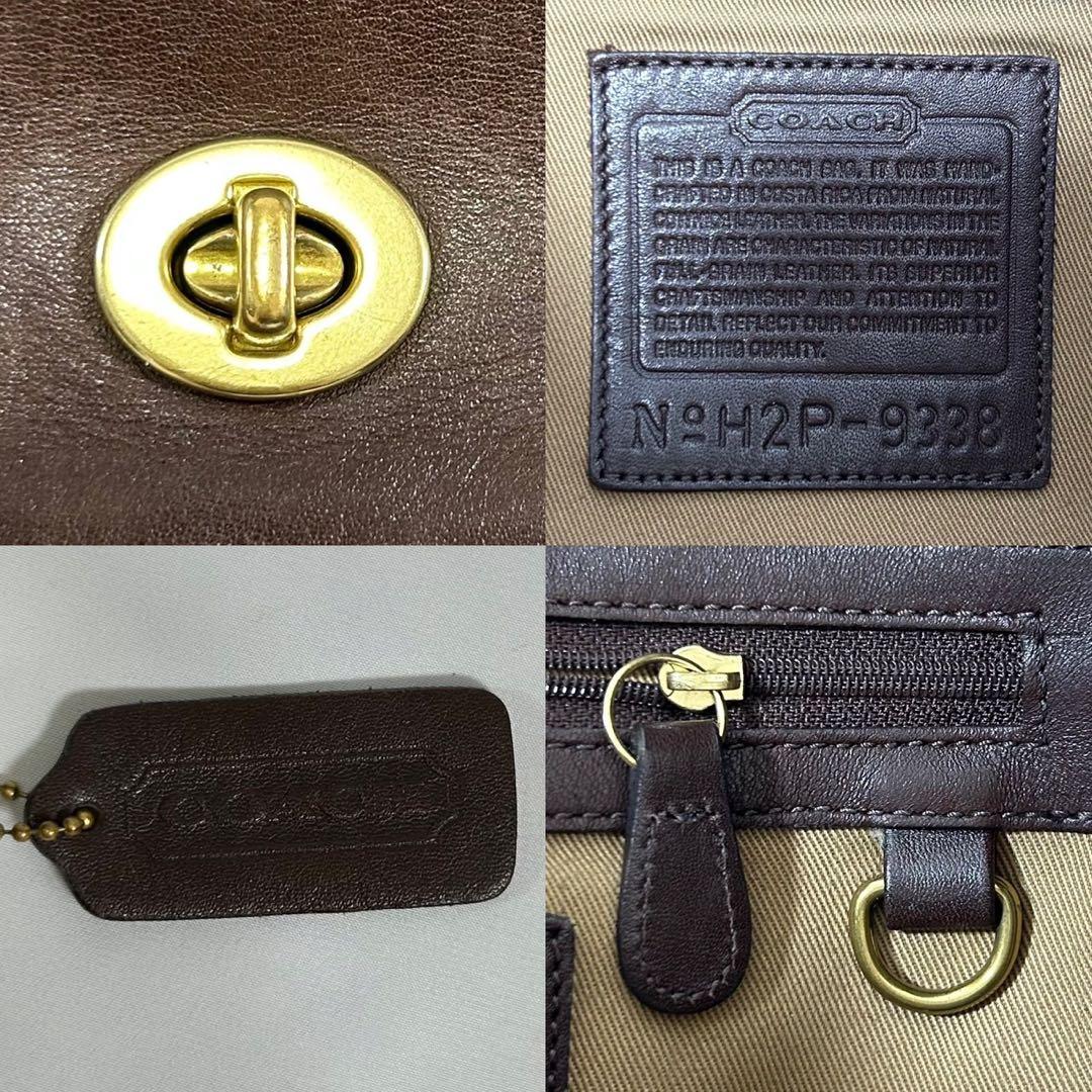 【美品】オールドコーチ 9338 レガシークロッセット ワンハンドバッグ 茶