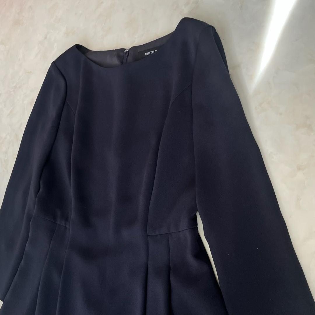 【美品】UNTITLED 長袖ワンピース　ロング丈　フォーマル　セレモニー L