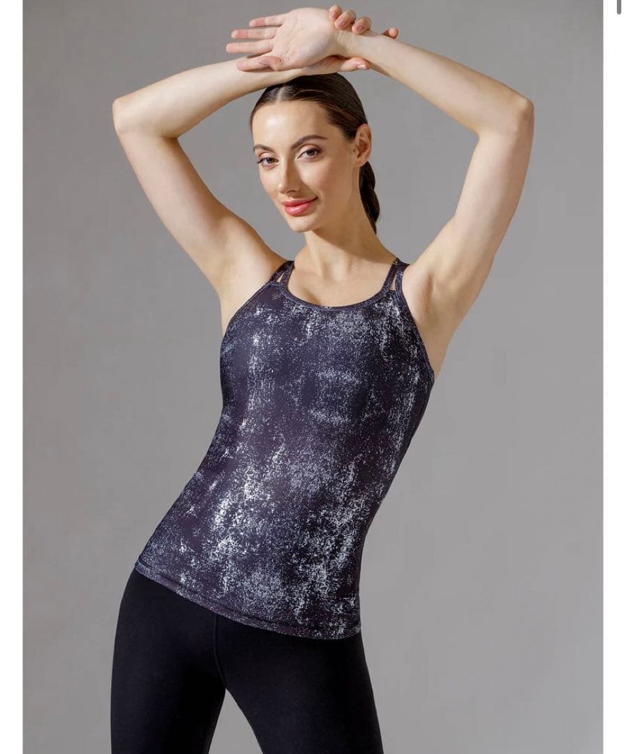 新品ASANA TANK, BLACK NOISE XS