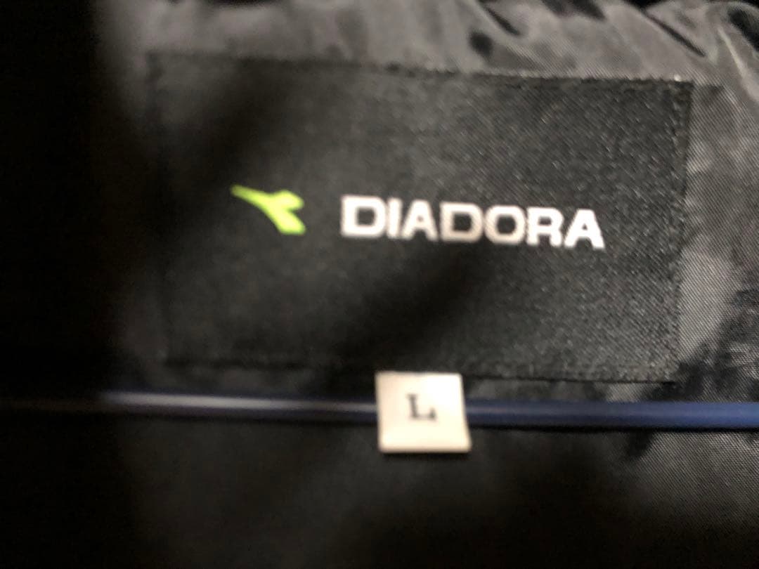 DIADORA ブラック Lサイズ　ダウンベンチコートロング　肉厚　極暖
