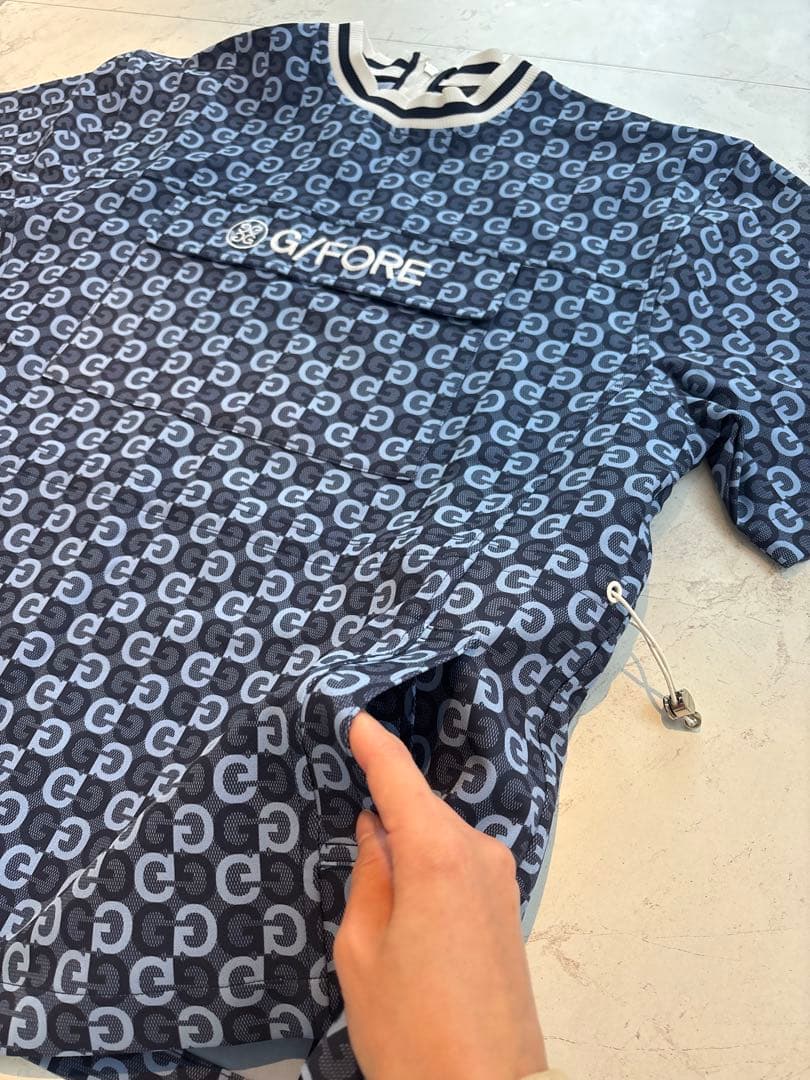 G/FORE ネイビー ロゴ入りシャツ M