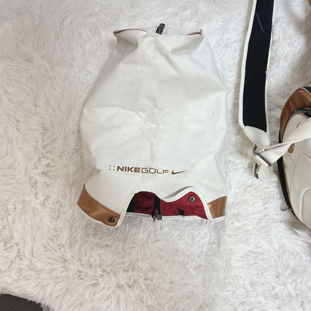 NIKE GOLF キャディバッグ ゴルフバッグ ナイキ 白 ゴールド 高級感