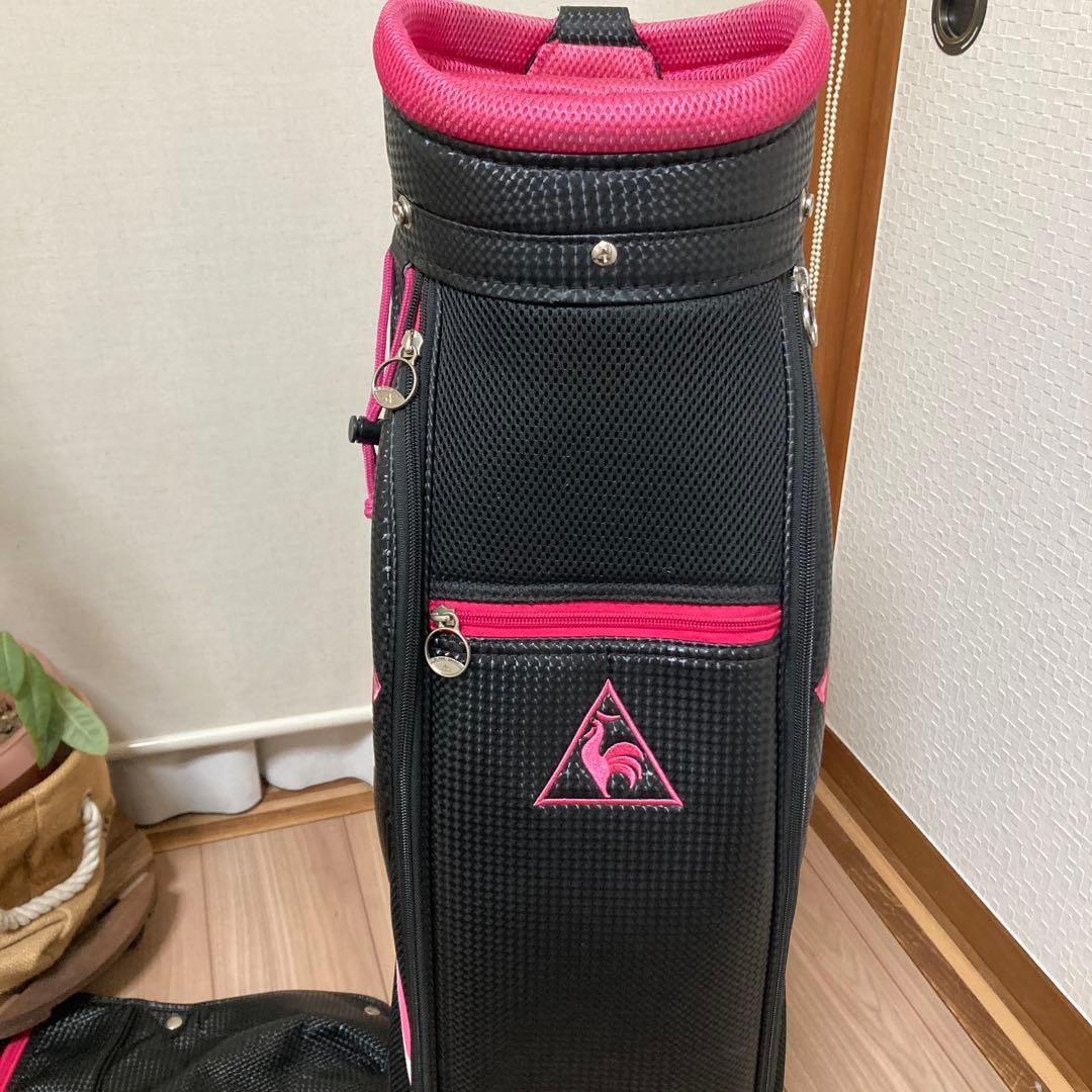 ルコック ゴルフ　キャディーバッグ　レディース　ブラック＆ピンク　ゴルフバッグ
