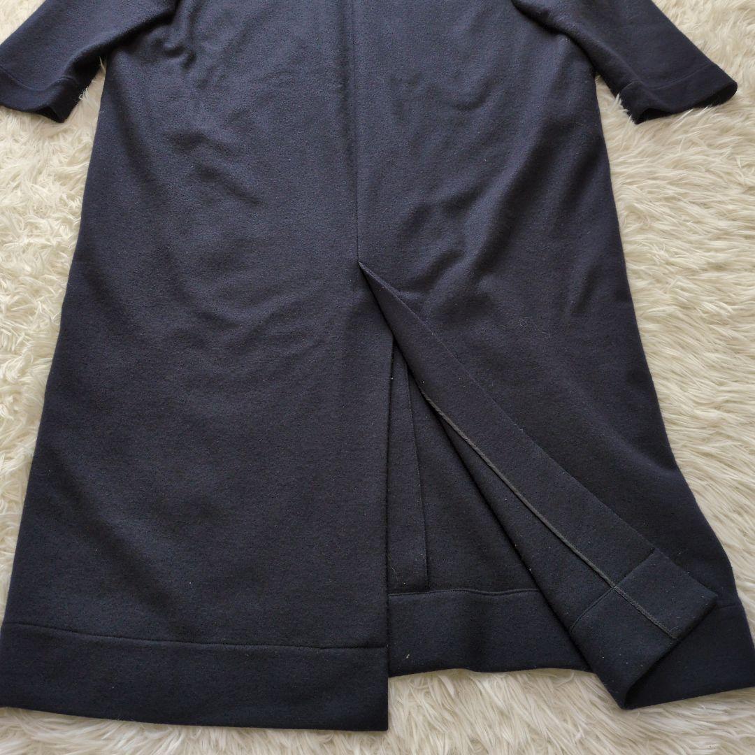 Curensology 24AW メルトンスムースワンピース　ネイビー