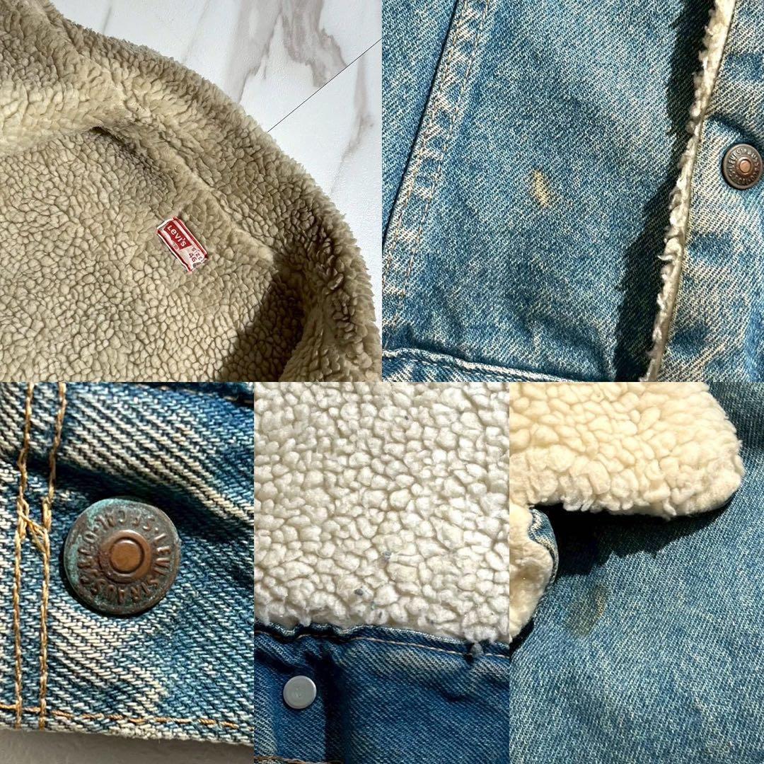 美品 70s 52刻印✨Levi's 均等V デニムボアジャケット ビッグサイズ