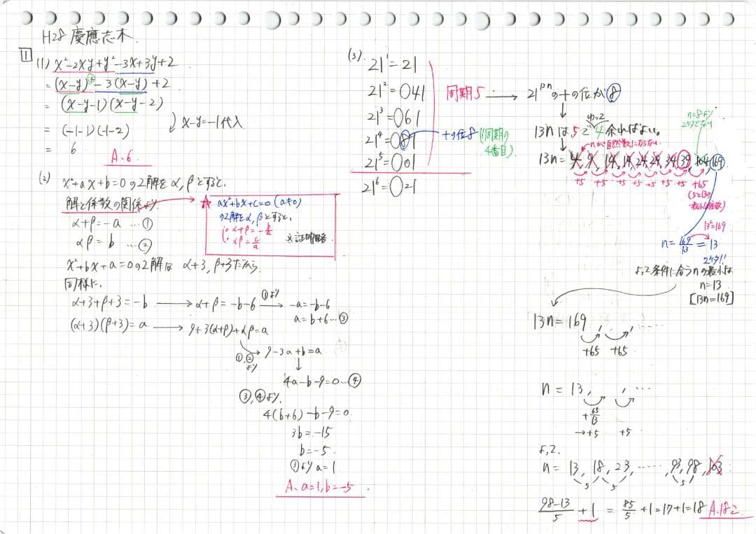 今だけ3割引 塾講師オリジナル数学解説 慶應志木 高校入試 過去問2013-23