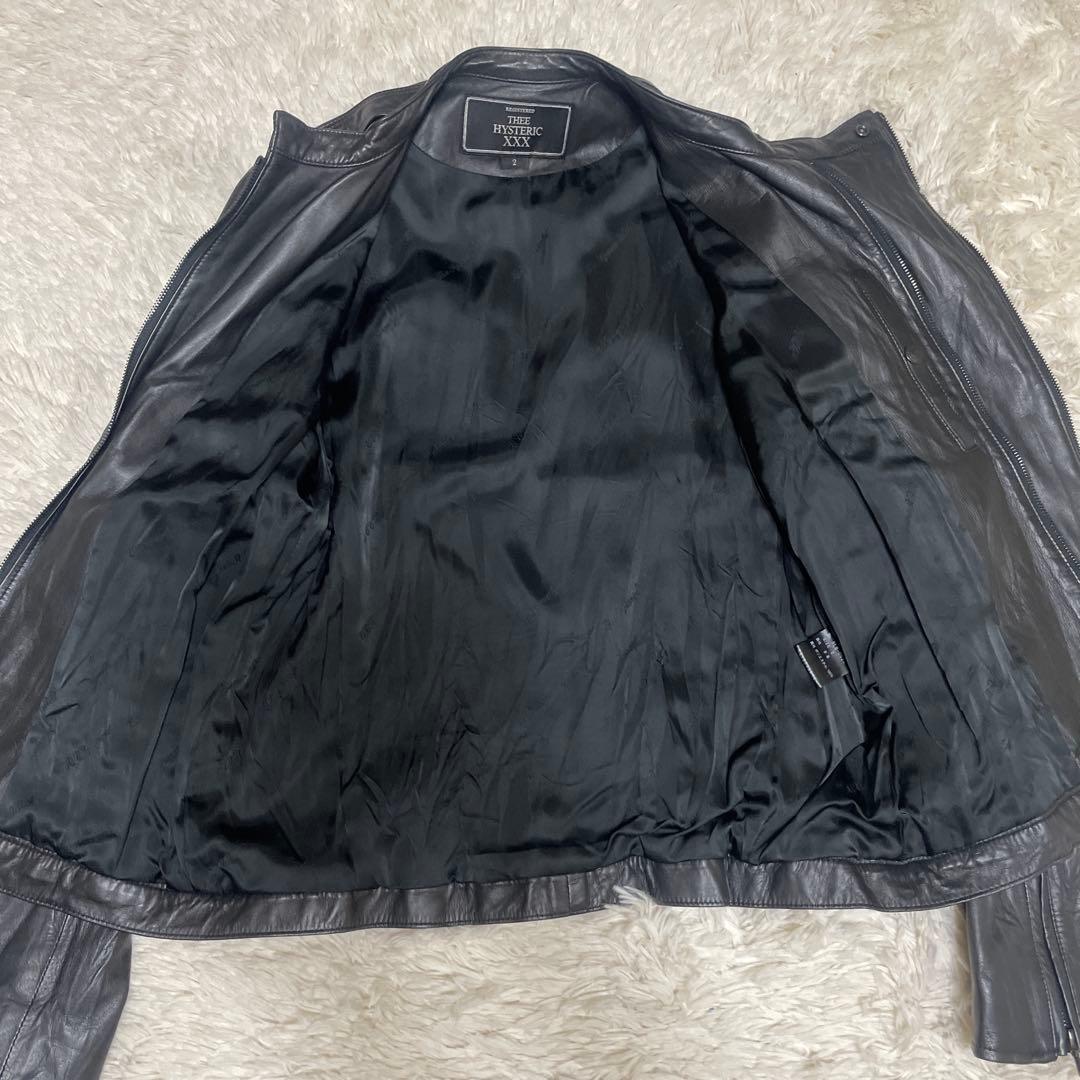 美品　THEE HYSTERIC XXX 黒 羊革　ライダースジャケット M