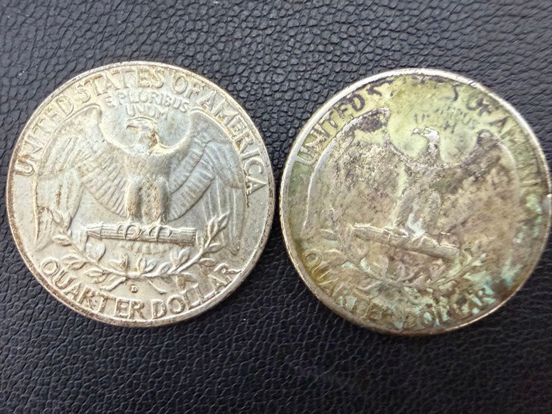 ワシントン・クォーターダラー銀貨　25セント 3枚　1958年1964年