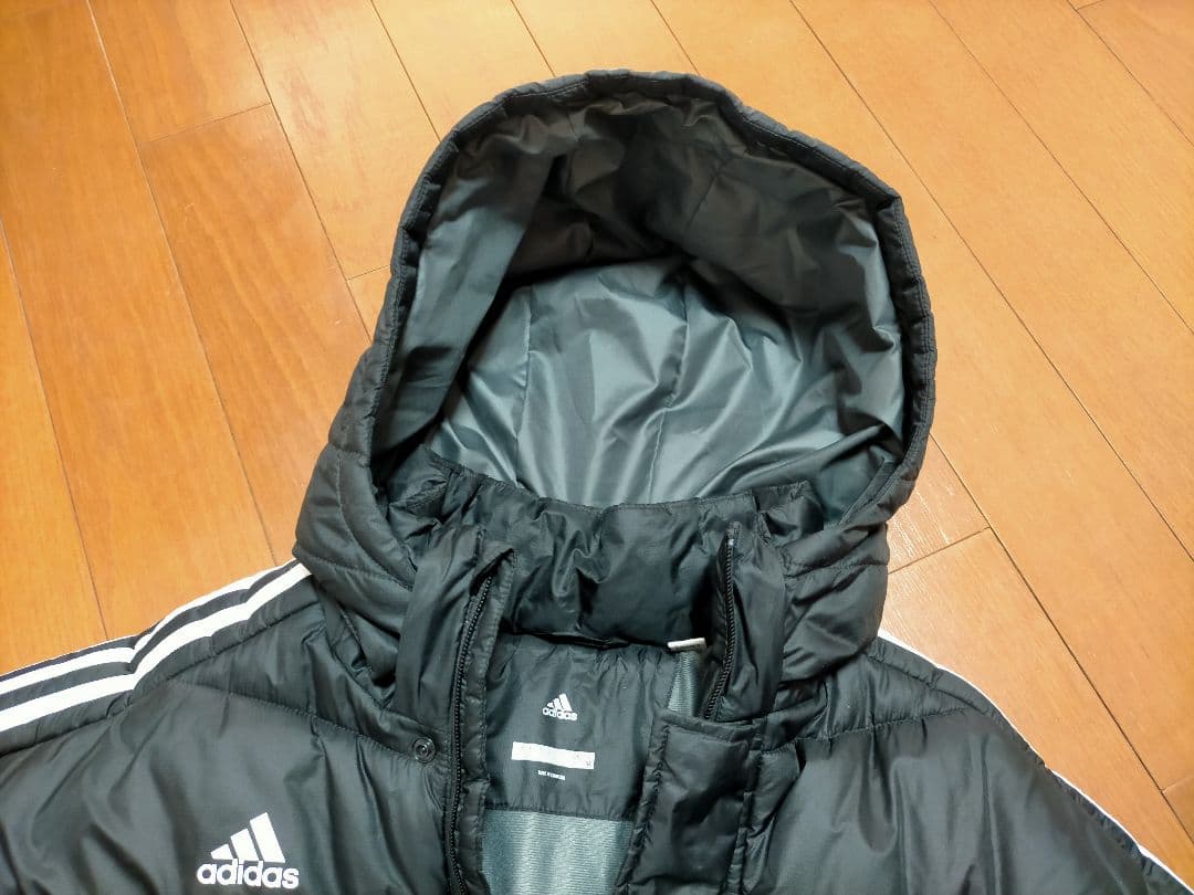adidas ベンチコート 黒 フード付き【サイズ160】