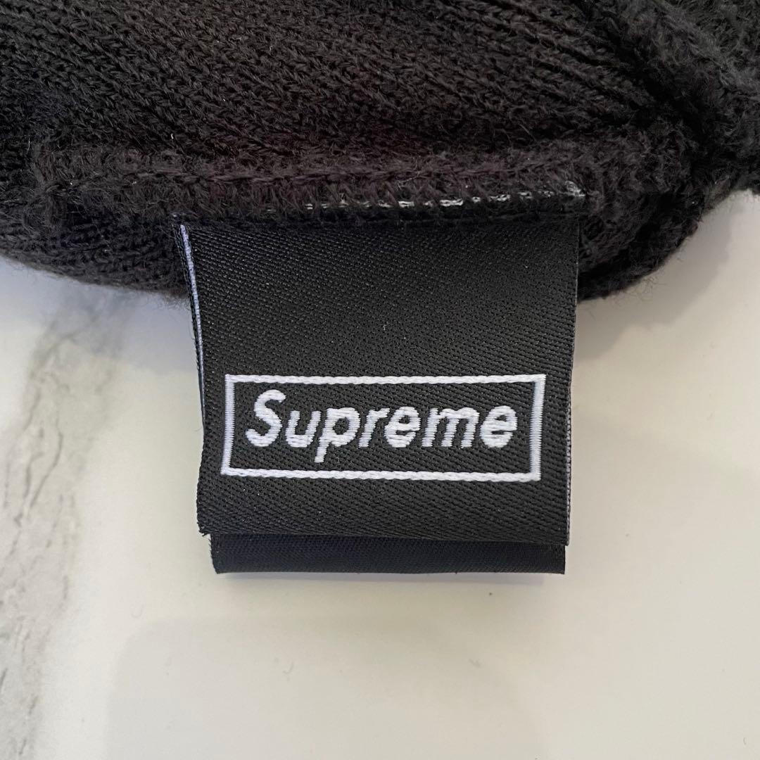 ［正規品］美品　supreme ボックスロゴ　ビーニー　ニット帽　ブラック