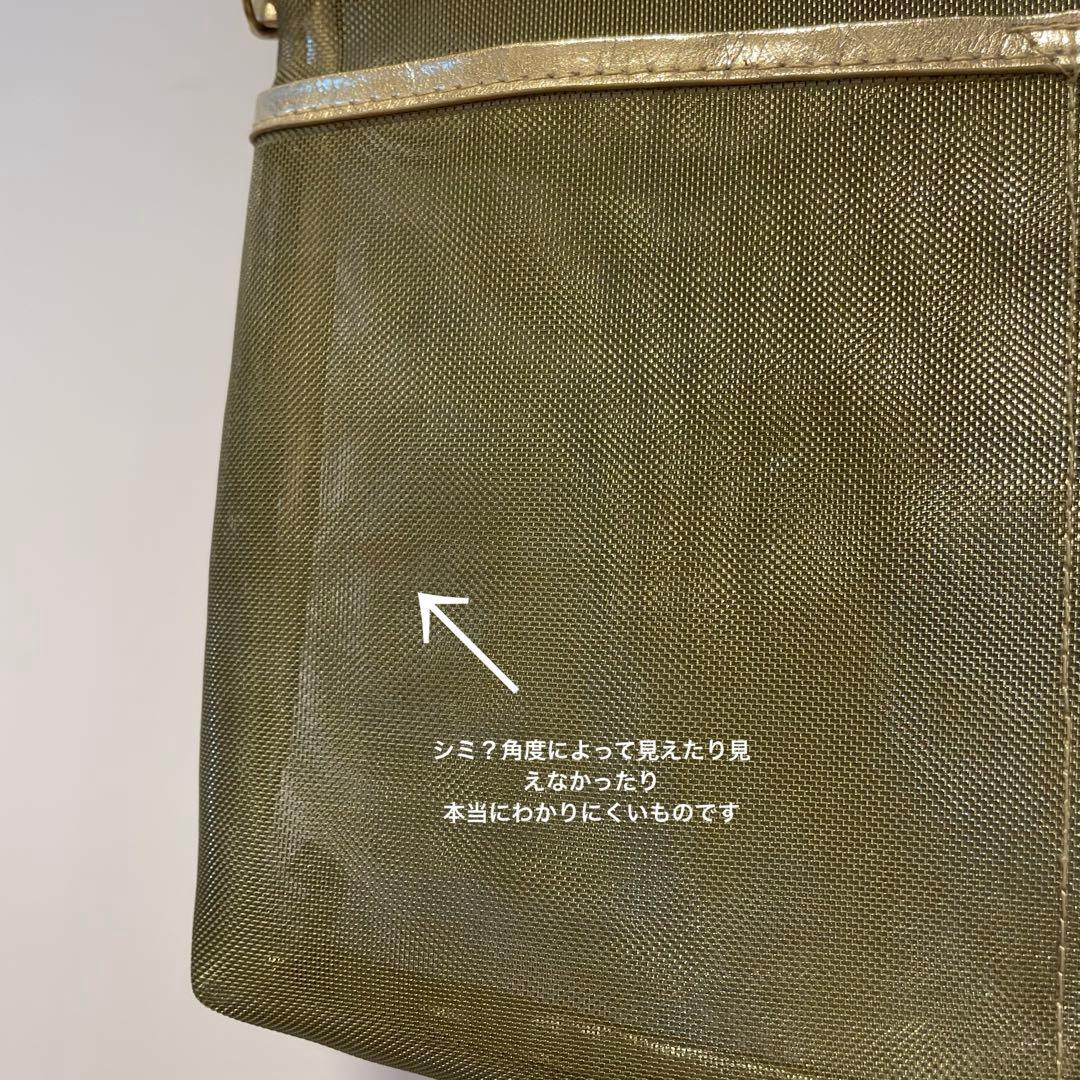 美品　メッシュインナーバッグ　ラージ　シャンパンゴールド　アンテプリマ