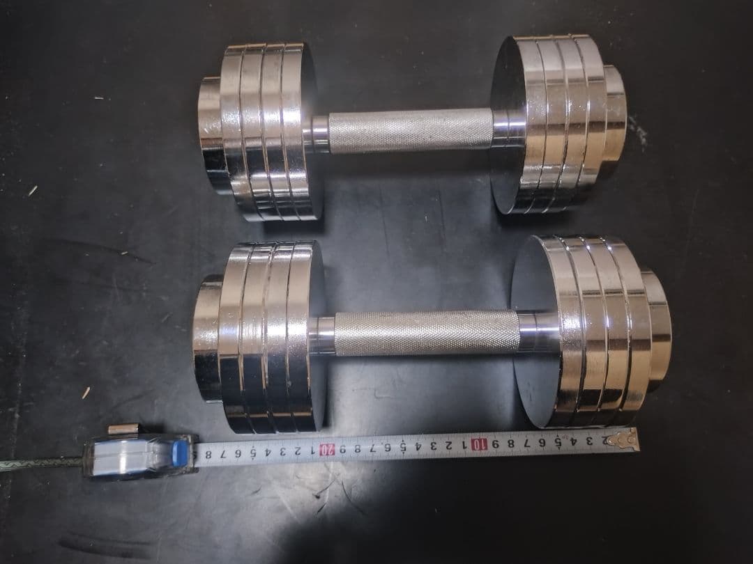 可変式ダンベル クロームメッキ 10kg×2