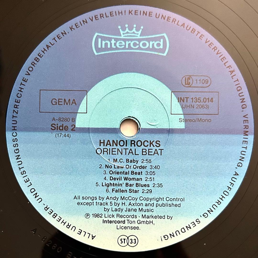 Hanoi Rocks Oriental Beat 1982年ドイツ盤レコード