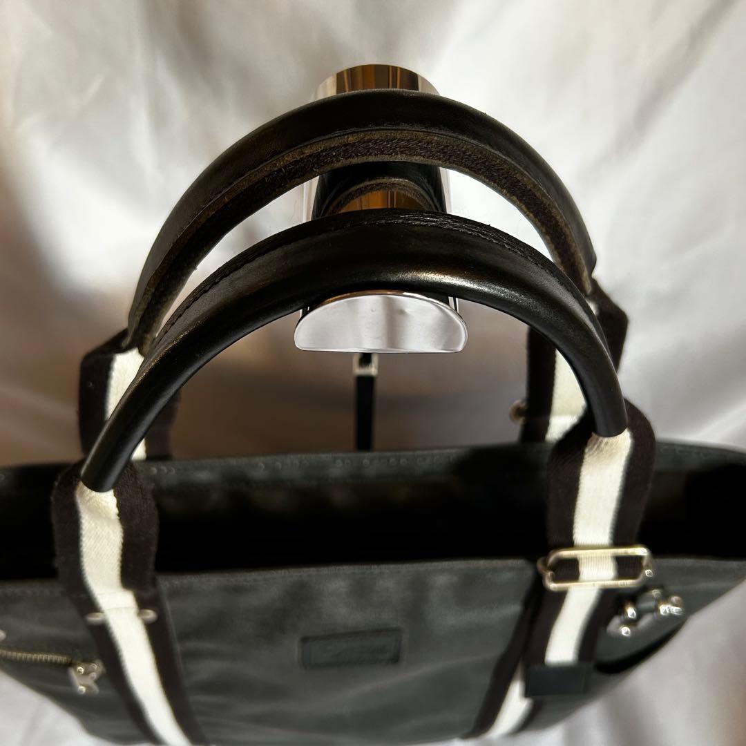 【美品】森野帆布 トートバッグ メンズ 帆布×本革 ブラック 肩掛け 人気 希少