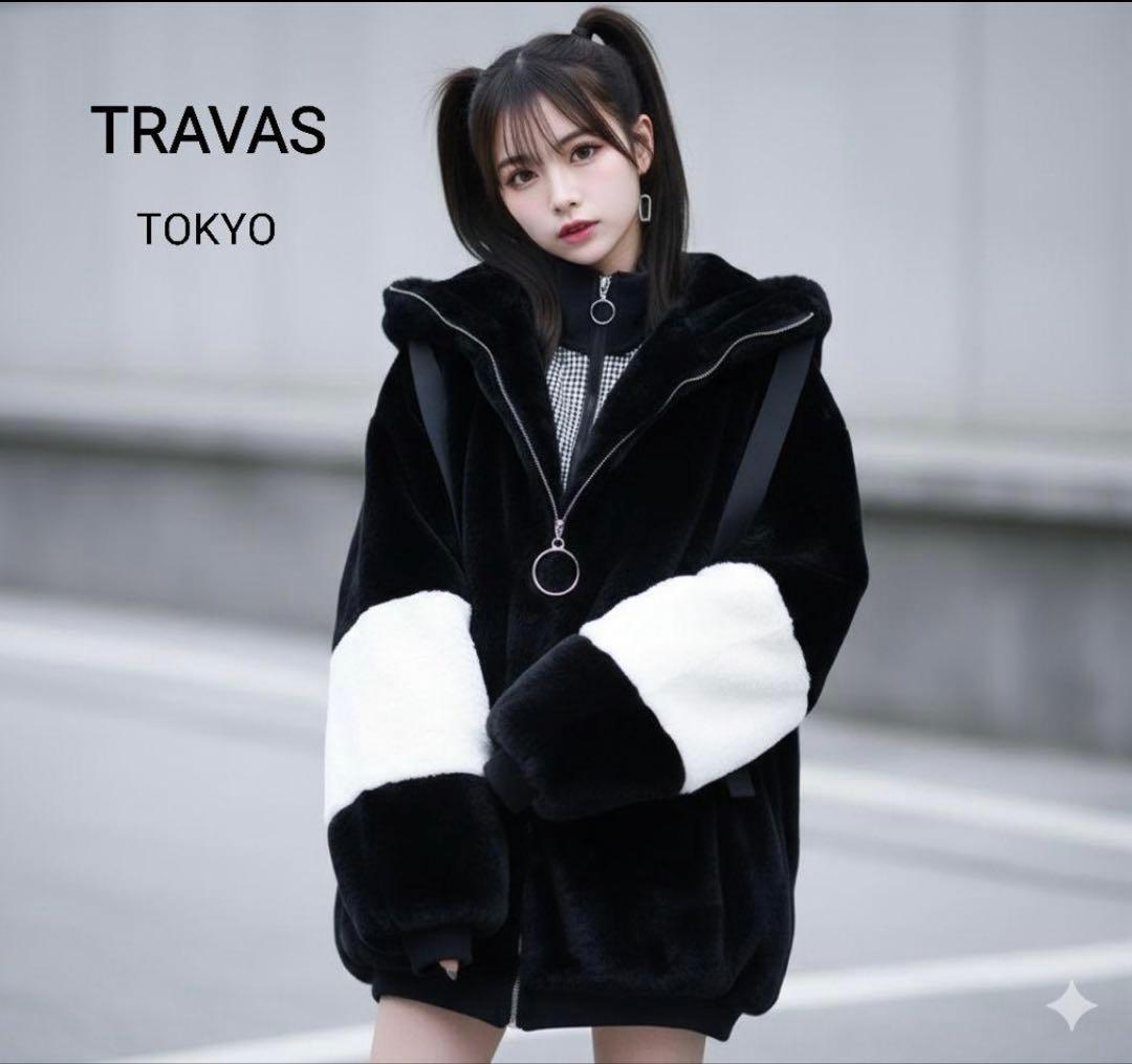 美品✨️ TRAVAS TOKYO ドリップロゴ ファーパーカー ブルゾン 近年