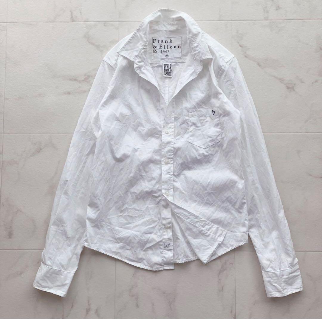 れいちゃんフランクアンドアイリーン　シワ加工　バリー　スキッパー　白シャツ