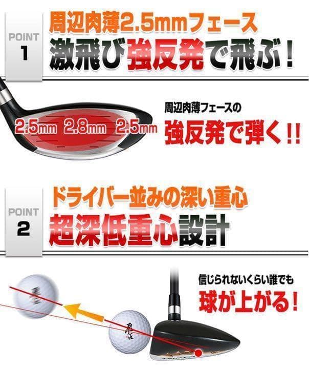 左 激安3本! ステルス より飛ぶ ワークスゴルフマキシマックス1.3.5 FW
