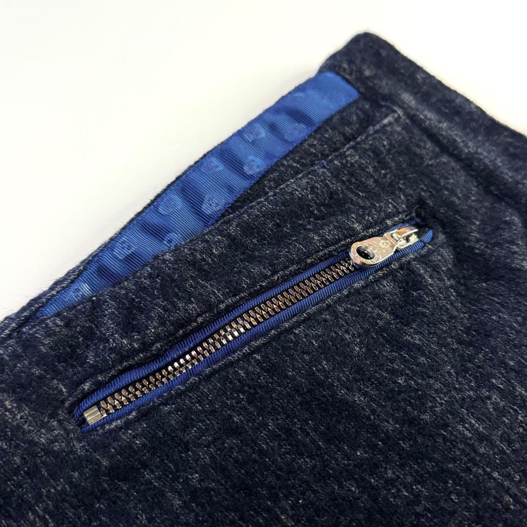 MARK&LONA ゴルフウェア パンツ メランジ柄 XL ネイビー カラビナ