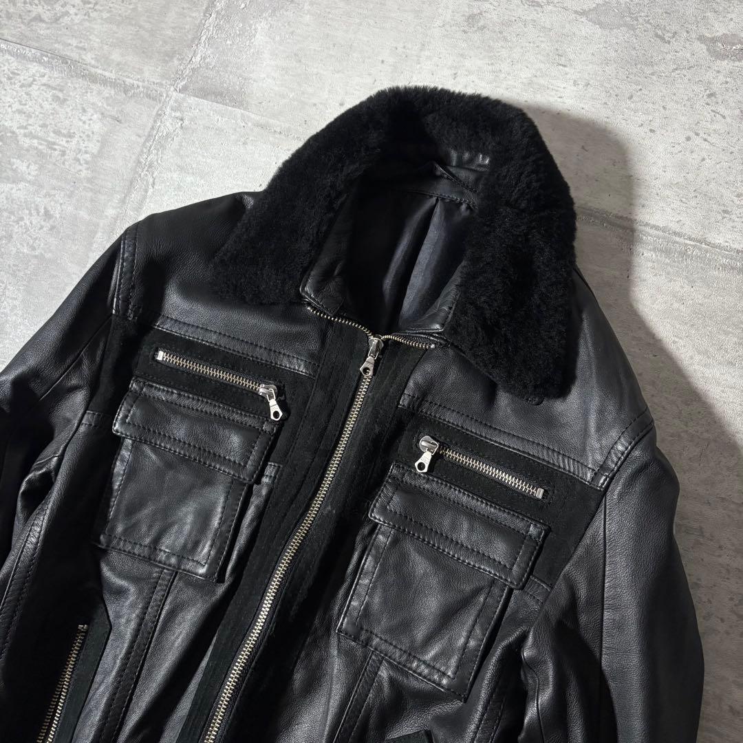 ジャケット・アウター 2000's mouton leather jacket y2k opium