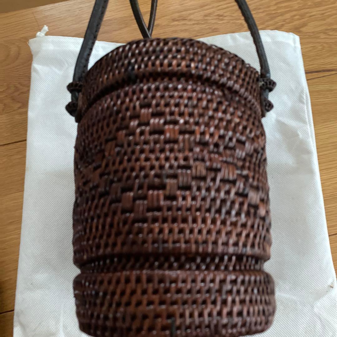 美品　ふりふ　籠　かごバッグ　かご巾着　鞄　刺繍　浴衣　着物　和装　大根　蕪