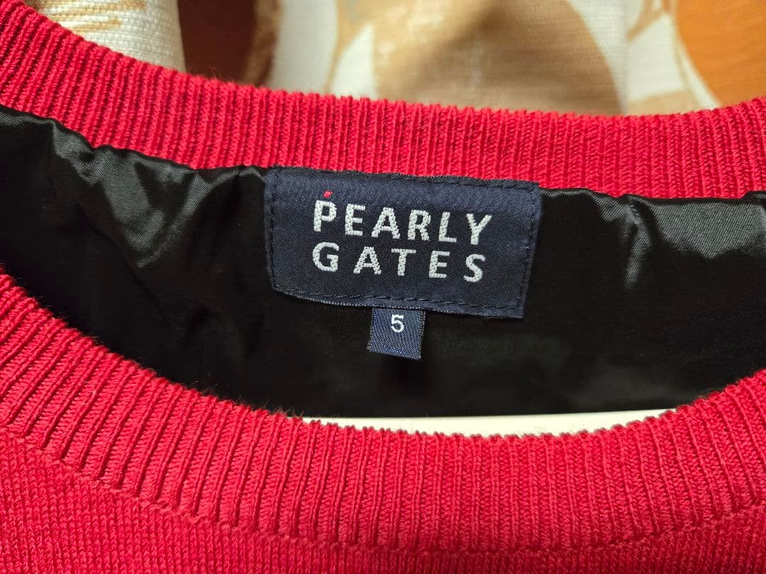 値下げ！PEARLY GATES 赤 セーター サイズ5　防風