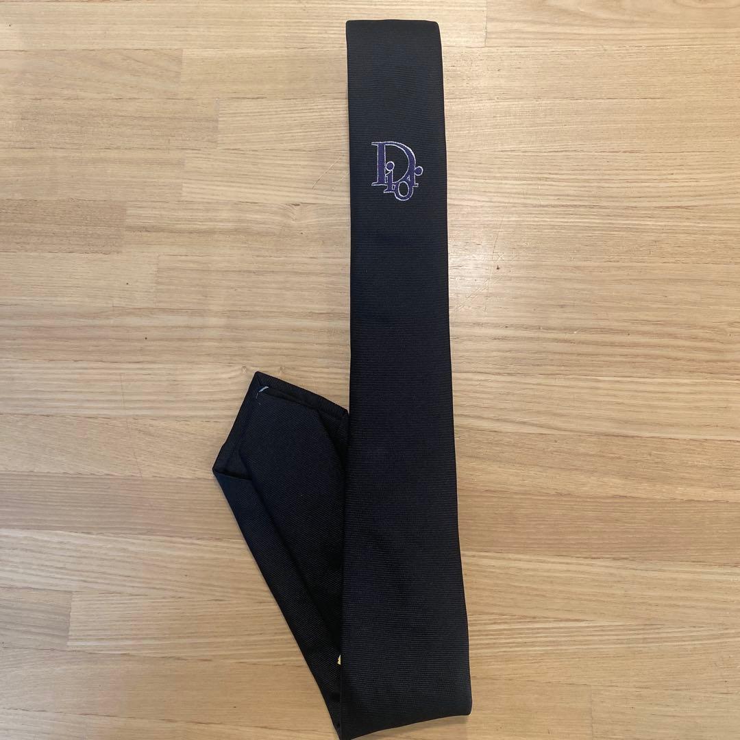 美品　DIOR ネクタイ　ワンポイントロゴ　黒