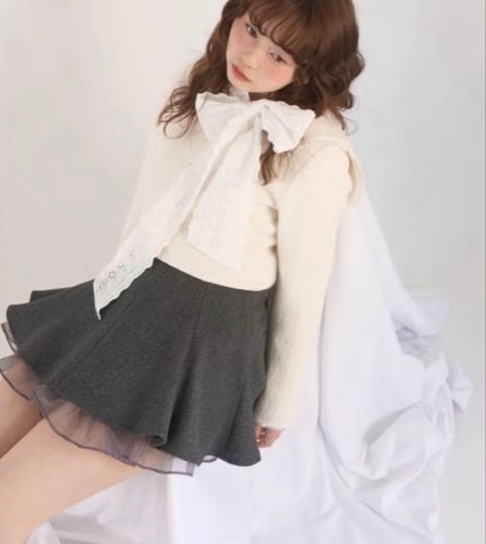 ジャケット・アウター muguet tweed frill sailor jacket IVORY