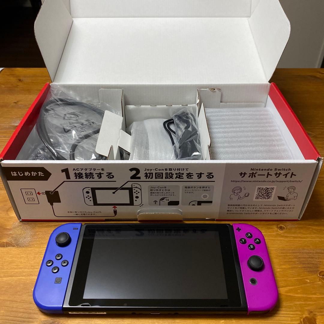 【値下げ】限定青紫Nintendo Switch。全付属品、SanDirkSD付