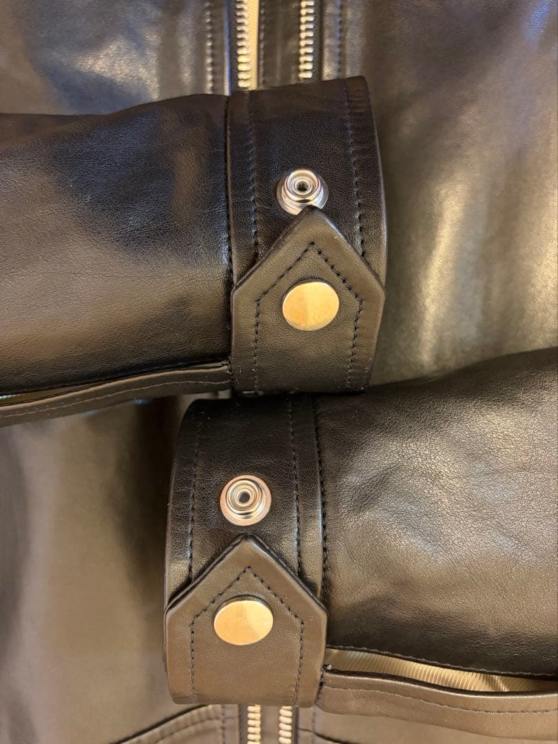 LEMAIRE ペーパーカウレザー バイカーブルゾン