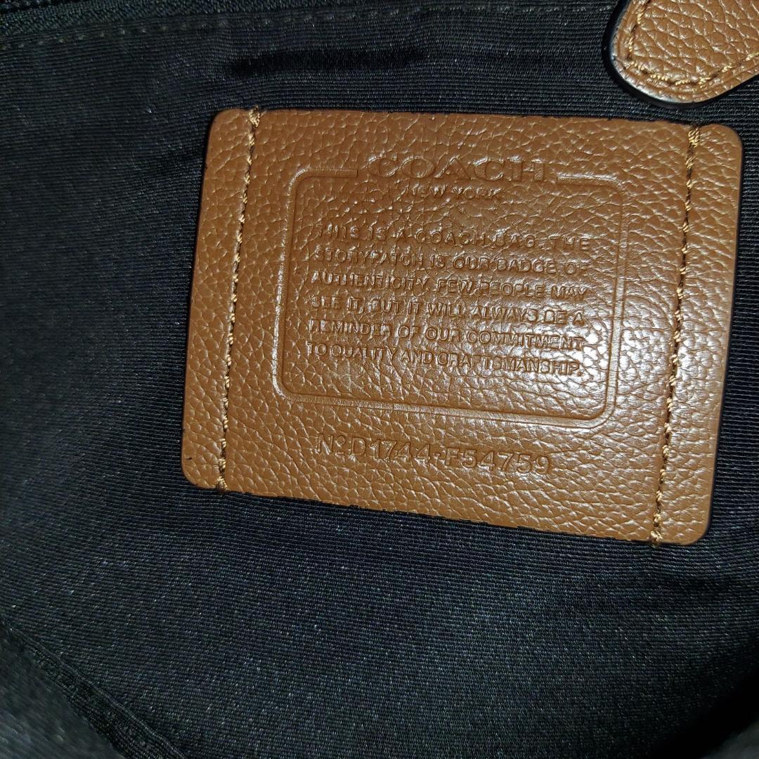 良品　COACH トートバッグ　ストラップ付　メンズ　革