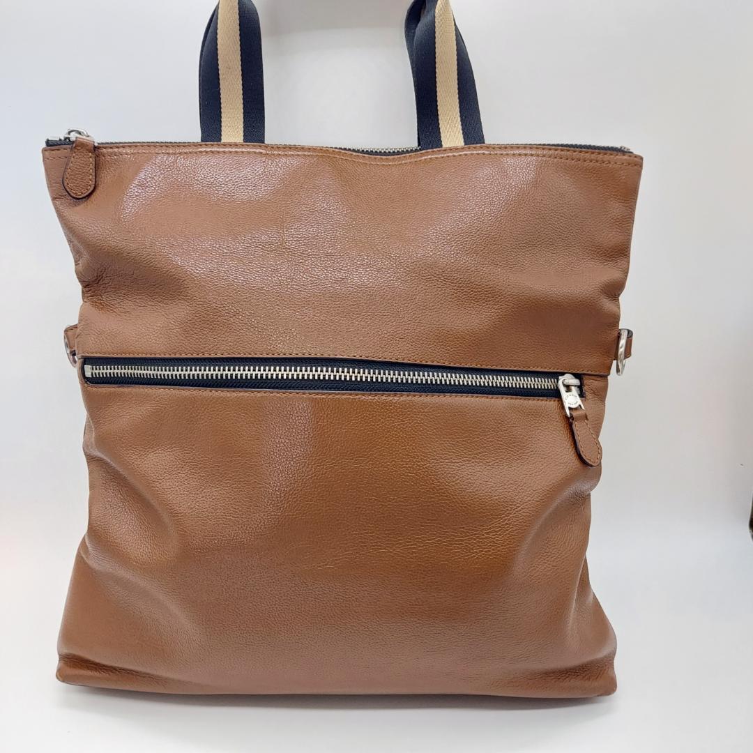 良品　COACH トートバッグ　ストラップ付　メンズ　革