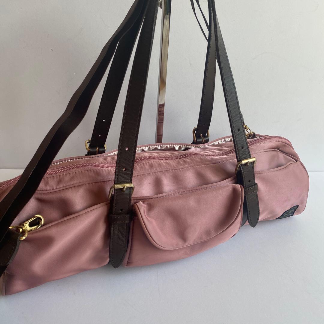 希少 PORTER フルート ケース ピンク ハンド ショルダーバッグ 2way