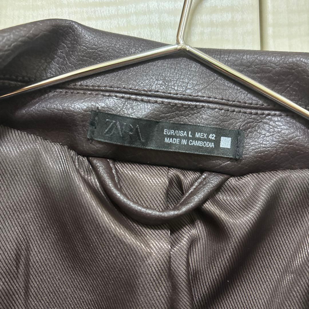 ZARA フェイクレザー　ボンバージャケット ブラウン　完売品　cape cod