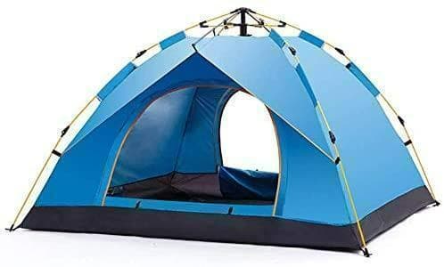 簡単設営☆ ワンタッチ テント 4人用 軽量 フェス キャンプ ドーム 青 防災