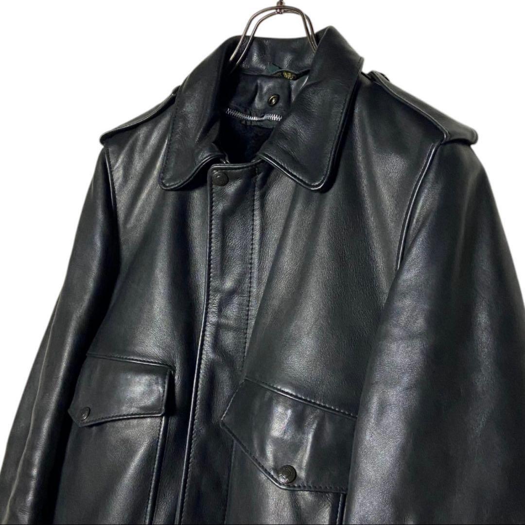 Schottショット 肉厚レザージャケット A-2フライトジャケット 黒 38