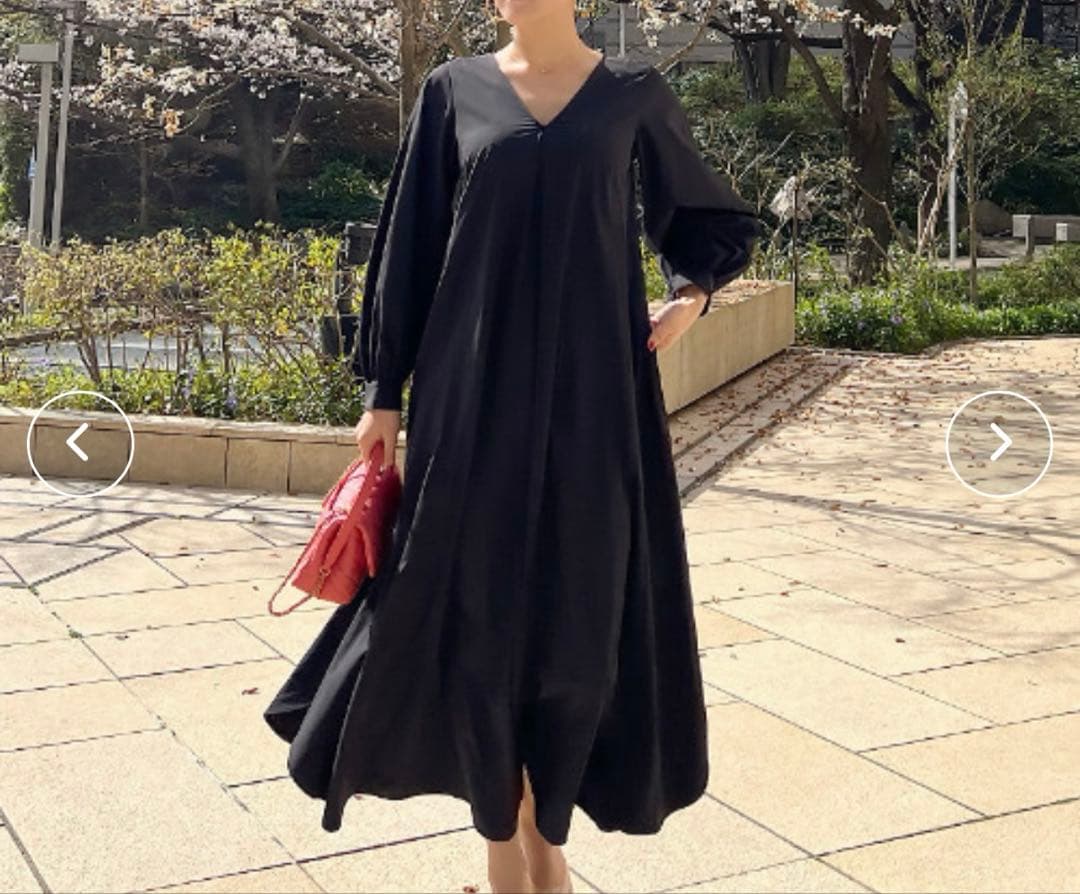 JENNE 黒リボン付きシャツワンピース