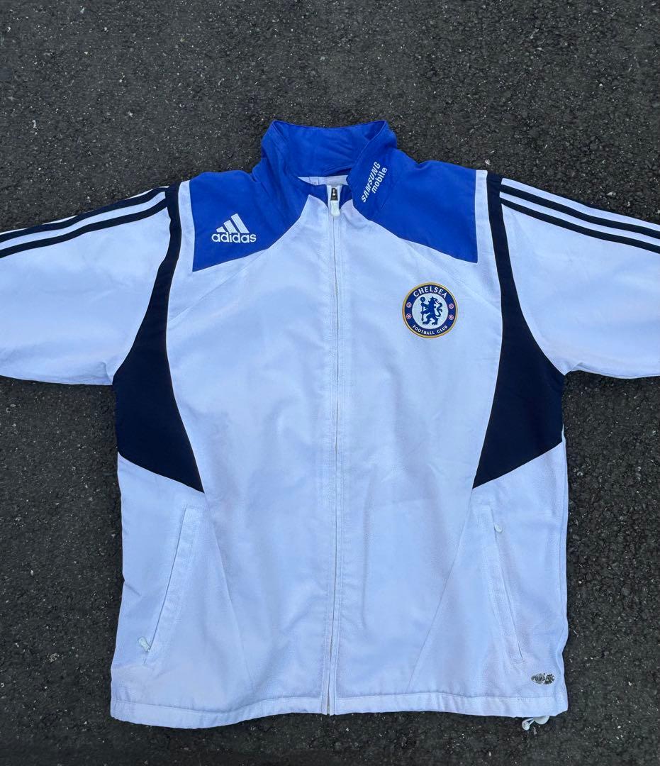 Chelsea adidas ナイロンジャケット ホワイト/ブルー