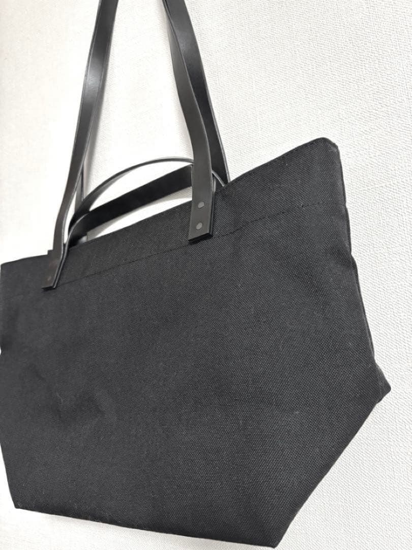 Aeta アエタ ダブルハンドルキャンバストート ブラック レザー