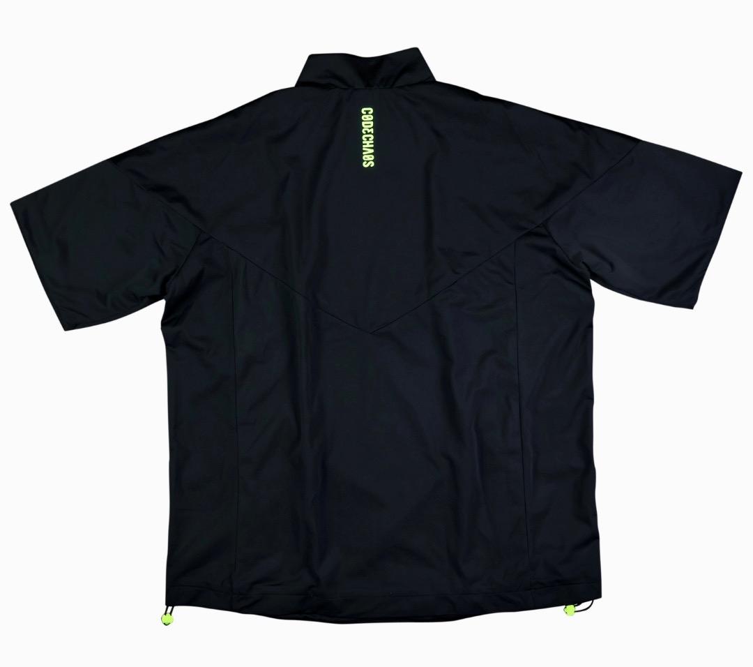 【2XL】アディダス ゴルフ 防風 裏地メッシュ 半袖ハーフジップジャケット 黒